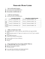 Предварительный просмотр 2 страницы Panasonic KX-TDA Quick User Manual