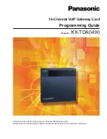 Preview for 1 page of Panasonic KX-TDA0490 Programming Manual
