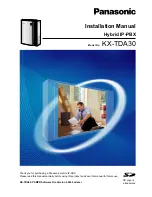 Preview for 1 page of Panasonic KX-TDA30 Installation Manual