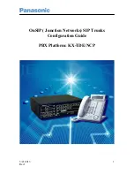 Preview for 1 page of Panasonic KX-TDE100 Configuration Manual