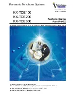 Предварительный просмотр 1 страницы Panasonic KX-TDE100 Features Manual