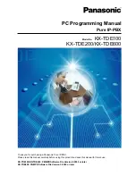 Panasonic KX-TDE100 Programming Manual preview
