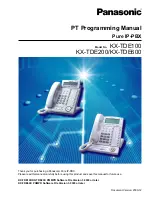 Preview for 1 page of Panasonic KX-TDE100 Pt Programming Manual