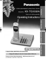 Предварительный просмотр 1 страницы Panasonic KX-TG1000N - 2.4GHz Cordless Phone Operating Instructions Manual