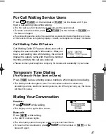 Предварительный просмотр 47 страницы Panasonic KX-TG1000N - 2.4GHz Cordless Phone Operating Instructions Manual