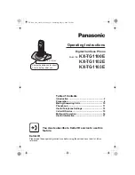 Предварительный просмотр 1 страницы Panasonic KX-TG1100E Operating Instructions Manual