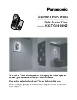 Preview for 1 page of Panasonic KX-TG1810NZ Operating Instructions Manual