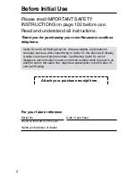 Preview for 2 page of Panasonic KX-TG2000B Operating Instructions Manual