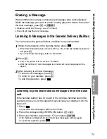 Preview for 73 page of Panasonic KX-TG2000B Operating Instructions Manual