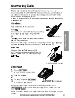 Preview for 27 page of Panasonic KX-TG2237S - 2.4 GHz Digital Cordless Speakerphone Operating Instructions Manual