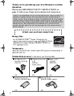 Preview for 2 page of Panasonic KX-TG2238S Operating Instructions Manual