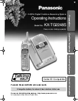 Preview for 1 page of Panasonic KX-TG2248S - 2.4 GHz Digital Cordless Phone Answering System Operating Instructions Manual