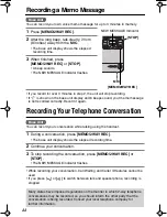 Preview for 44 page of Panasonic KX-TG2248S - 2.4 GHz Digital Cordless Phone Answering System Operating Instructions Manual