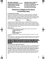 Preview for 65 page of Panasonic KX-TG2248S - 2.4 GHz Digital Cordless Phone Answering System Operating Instructions Manual