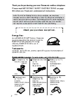 Предварительный просмотр 2 страницы Panasonic KX-TG2257S - 2.4 GHz Digital Cordless Telephone Operating Instructions Manual