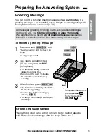 Предварительный просмотр 23 страницы Panasonic KX-TG2257S - 2.4 GHz Digital Cordless Telephone Operating Instructions Manual