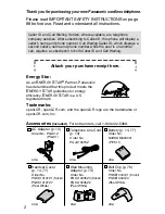 Предварительный просмотр 2 страницы Panasonic KX-TG2257S - 2.4 GHz Digital Cordless... Operating Instructions Manual