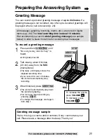 Предварительный просмотр 23 страницы Panasonic KX-TG2257S - 2.4 GHz Digital Cordless... Operating Instructions Manual