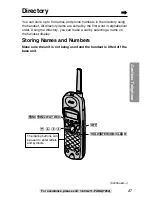 Предварительный просмотр 47 страницы Panasonic KX-TG2257S - 2.4 GHz Digital Cordless... Operating Instructions Manual