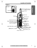 Предварительный просмотр 7 страницы Panasonic KX-TG2343W - 2.4 GHz DSS Cordless Phone Operating Instructions Manual