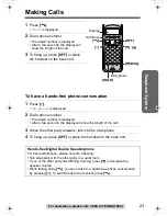 Предварительный просмотр 23 страницы Panasonic KX-TG2343W - 2.4 GHz DSS Cordless Phone Operating Instructions Manual