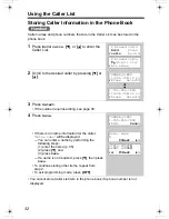 Предварительный просмотр 32 страницы Panasonic KX-TG2343W - 2.4 GHz DSS Cordless Phone Operating Instructions Manual