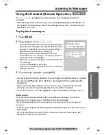 Предварительный просмотр 45 страницы Panasonic KX-TG2343W - 2.4 GHz DSS Cordless Phone Operating Instructions Manual