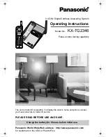 Предварительный просмотр 1 страницы Panasonic KX-TG2346 Operating Instructions Manual