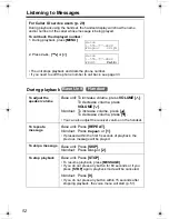 Предварительный просмотр 52 страницы Panasonic KX-TG2346 Operating Instructions Manual