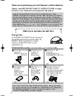 Предварительный просмотр 2 страницы Panasonic KX-TG2352PW Operating Instructions Manual