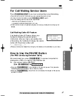 Preview for 47 page of Panasonic KX-TG2352PW Operating Instructions Manual