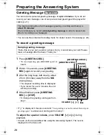 Предварительный просмотр 20 страницы Panasonic KX-TG2355S Operating Instructions Manual