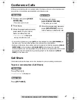 Предварительный просмотр 47 страницы Panasonic KX-TG2355S Operating Instructions Manual