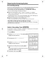 Предварительный просмотр 22 страницы Panasonic KX-TG2357 Operating Instructions Manual