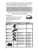 Preview for 2 page of Panasonic KX TG2382PW Operating Instructions Manual