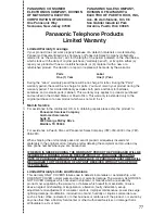 Preview for 77 page of Panasonic KX TG2382PW Operating Instructions Manual