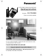 Предварительный просмотр 1 страницы Panasonic KX-TG2386 Operating Instructions Manual