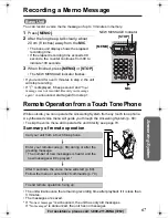 Предварительный просмотр 67 страницы Panasonic KX-TG2386 Operating Instructions Manual