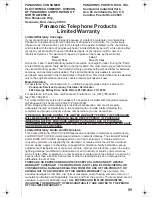 Предварительный просмотр 89 страницы Panasonic KX-TG2386 Operating Instructions Manual