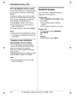 Preview for 20 page of Panasonic KX-TG2420 Operating Instructions Manual