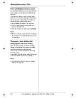 Preview for 20 page of Panasonic KX-TG2421W Operating Instructions Manual