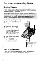 Предварительный просмотр 22 страницы Panasonic KX-TG2481B Operating Instructions Manual