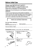 Предварительный просмотр 2 страницы Panasonic KX-TG2562W User Manual