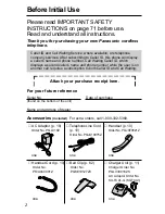 Preview for 2 page of Panasonic KX-TG2564S Operating Instructions Manual