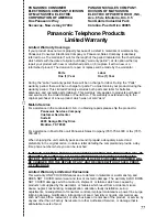 Preview for 77 page of Panasonic KX-TG2564S Operating Instructions Manual