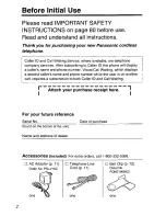 Предварительный просмотр 2 страницы Panasonic KX-TG2570 User Manual