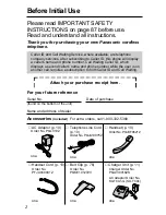 Preview for 2 page of Panasonic KX-TG2584 Operating Instructions Manual