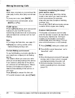 Preview for 20 page of Panasonic KX-TG2622 Operating Instructions Manual