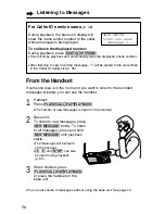 Предварительный просмотр 56 страницы Panasonic KX-TG2670N - 2.4 GHz DSS Cordless Speakerphone Operating Instructions Manual