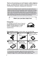 Предварительный просмотр 2 страницы Panasonic KX-TG2700 Operating Instructions Manual